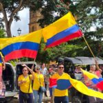Simpatizantes del candidato presidencial Abelardo de la Espriella realizaron un banderazo en Zapatoca